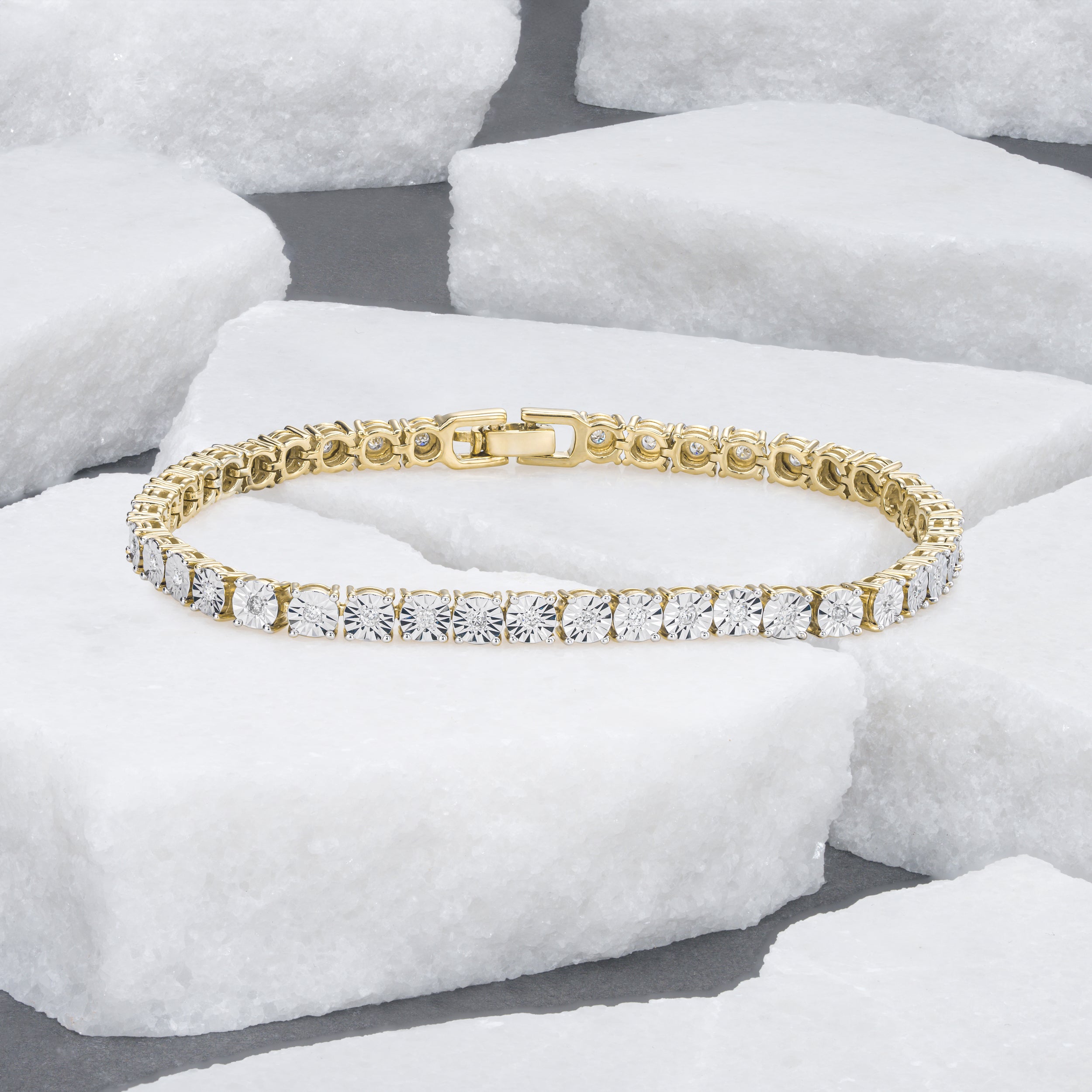 18K Gold Vermeil Diamond Set 0.57ct Tennis Bracelet
